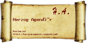 Herzog Agenór névjegykártya